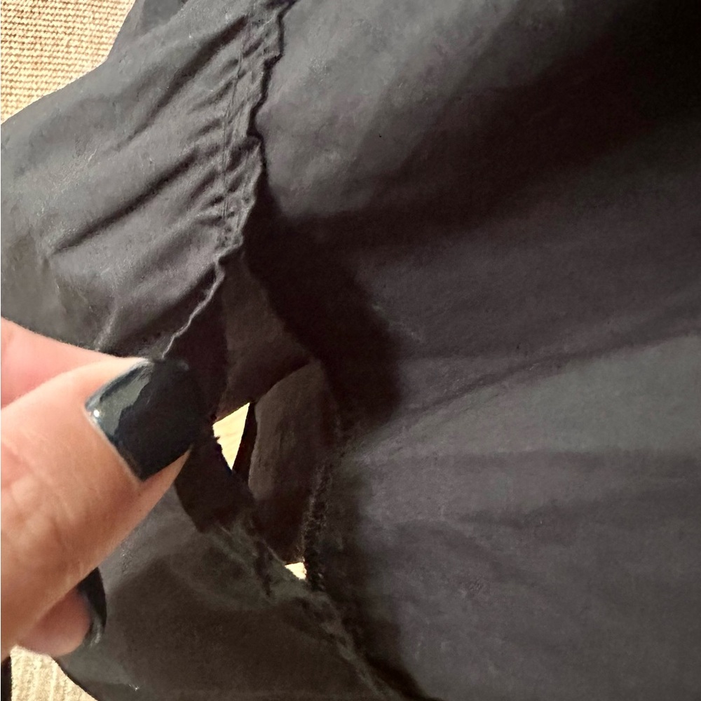 NWT Quince 100% Organic Cotton Poplin Smocked Midi Dress- Black Size L. - Picture 10 of 10